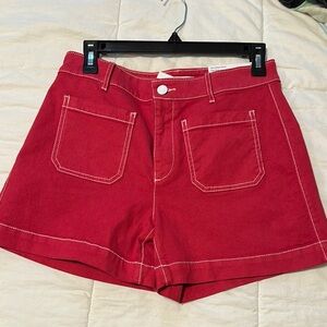 Women's Red Denim High Rise Shorts from LOFT! BRAND NEW WITH TAG!!!